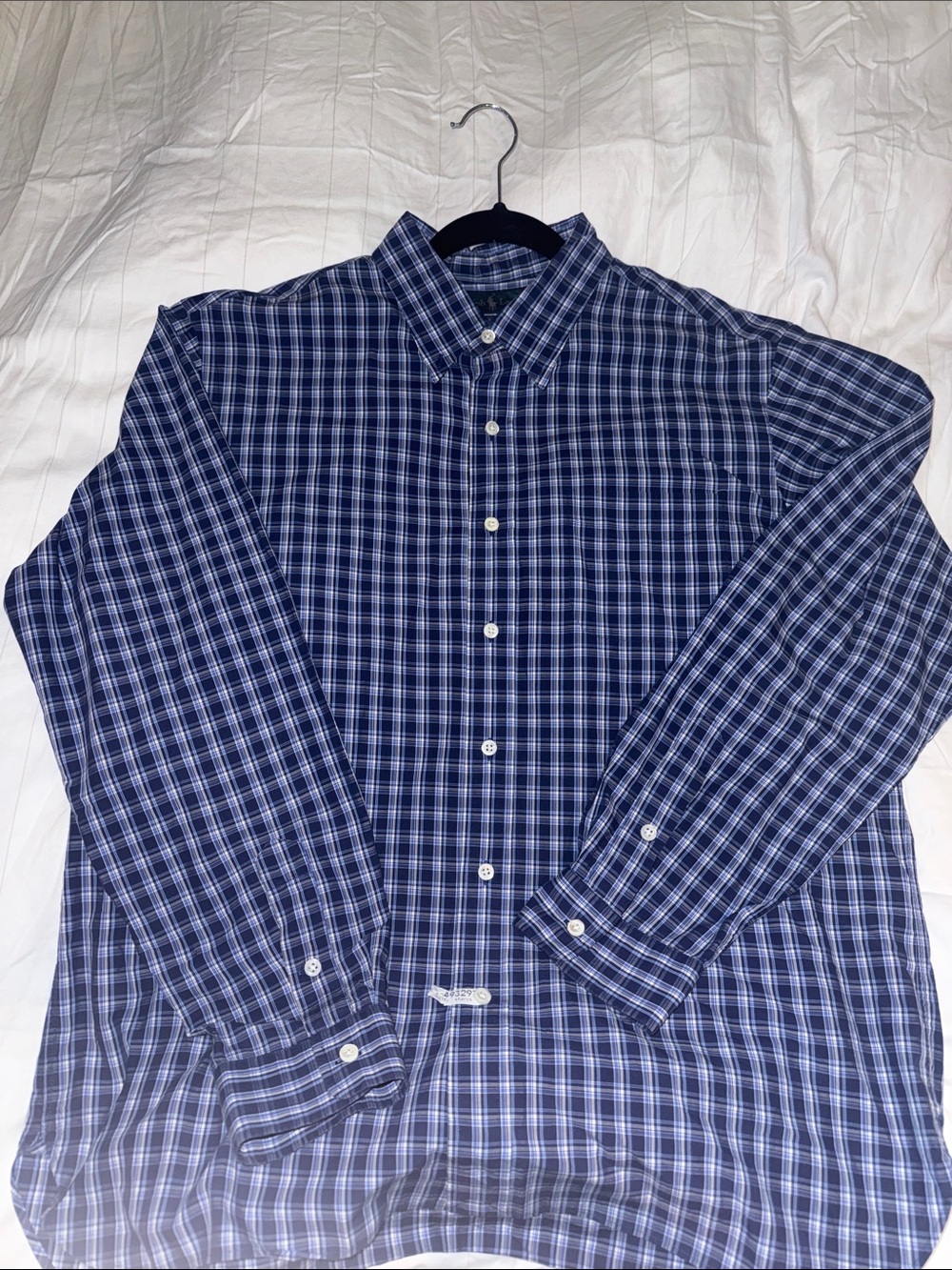 Ralph Lauren custom fit Navy & White Plaid Button-Down Shirt